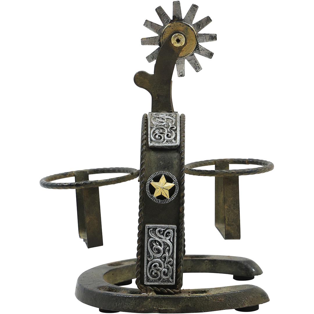 Folk Art American Western Metal "Stirrup" Sculpture Condiment Bottle Holder 7.75 inches height (1 of 18)