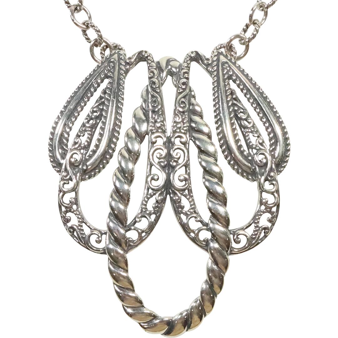 Carolyn Pollack, .925 Sterling Silver Tear Drop Pendant on .925 CP Chain 19 in., Original Box (1 of 11)