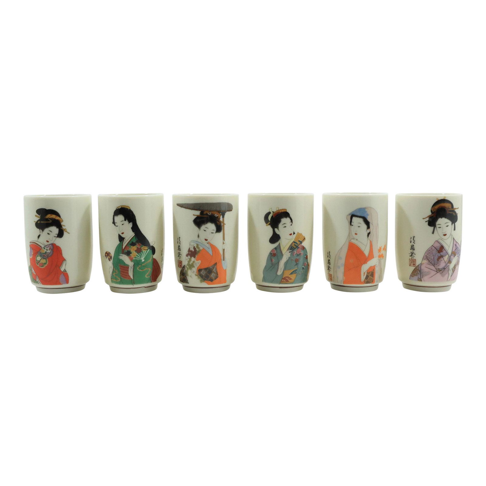 [6] Assorted Japanese Geisha Women Porcelain Cups (1 of 20)