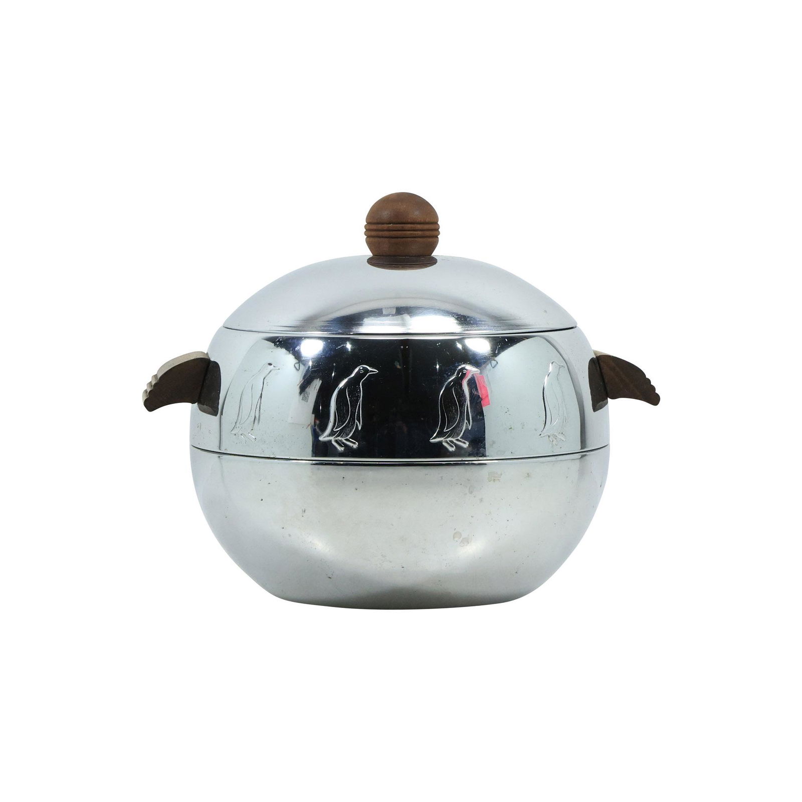 Art Deco Chrome West Bend "Penguin" Hot and Cold Server 10.5 inches diameter (1 of 16)