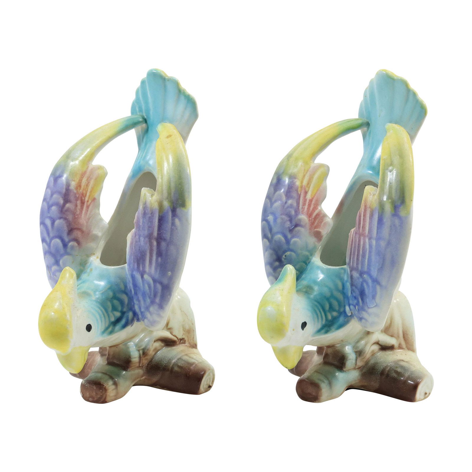 [2] 1950s Ceramic PARROT Bird Figurative Planter Vases 8.25 inches height (1 of 20)