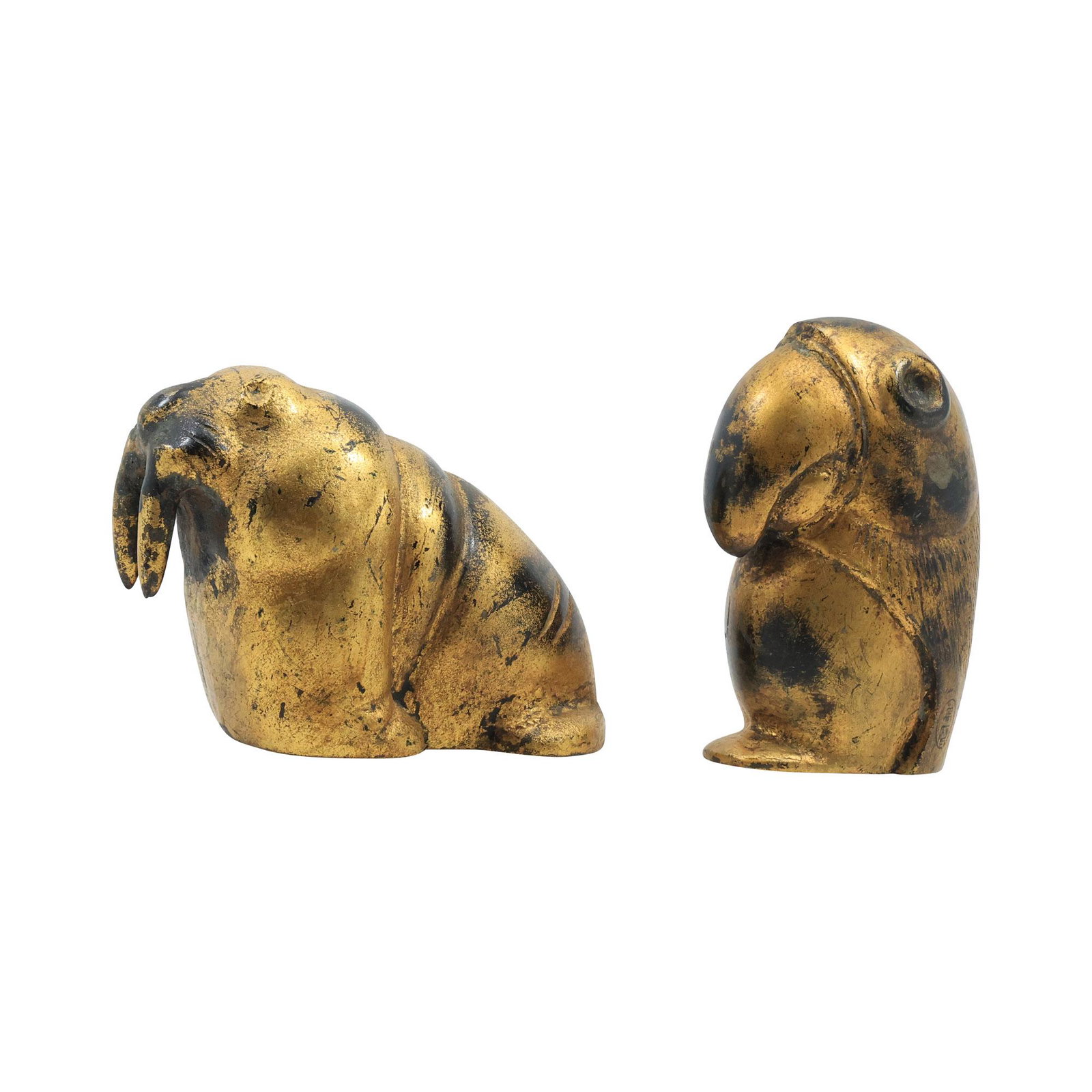 Gilded Cast Stone Walrus and Toucan Bird Figure Statue Sculptures 4 in. & 5 in. heights (1 of 20)