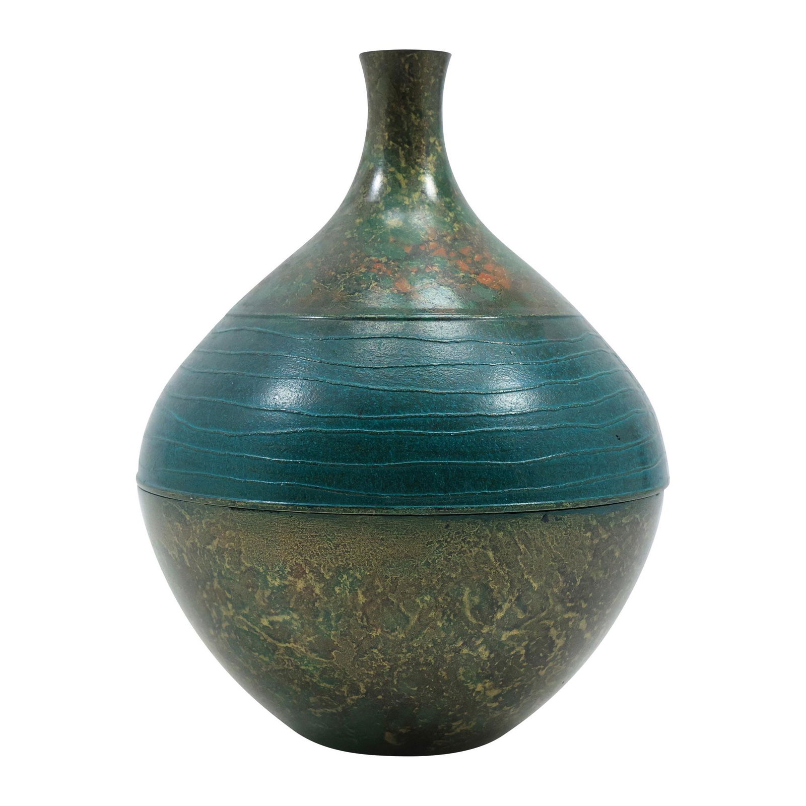 Signed Vintage Chinese Bronze Gourd Shape Vase 8 inches height, original patina finish (1 of 13)