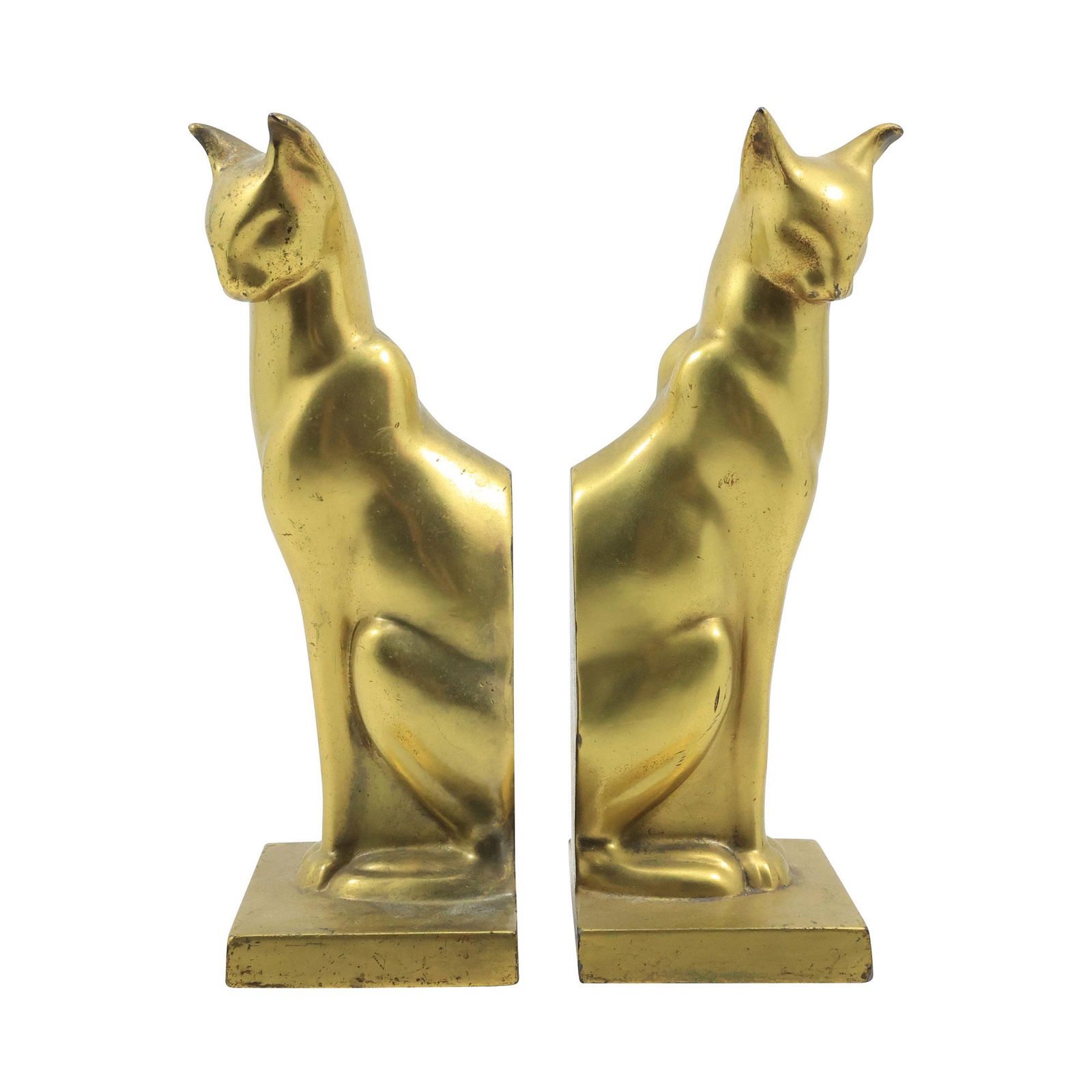 Vintage Brass Art Deco CAT Figure Bookends 8 inches height (1 of 18)