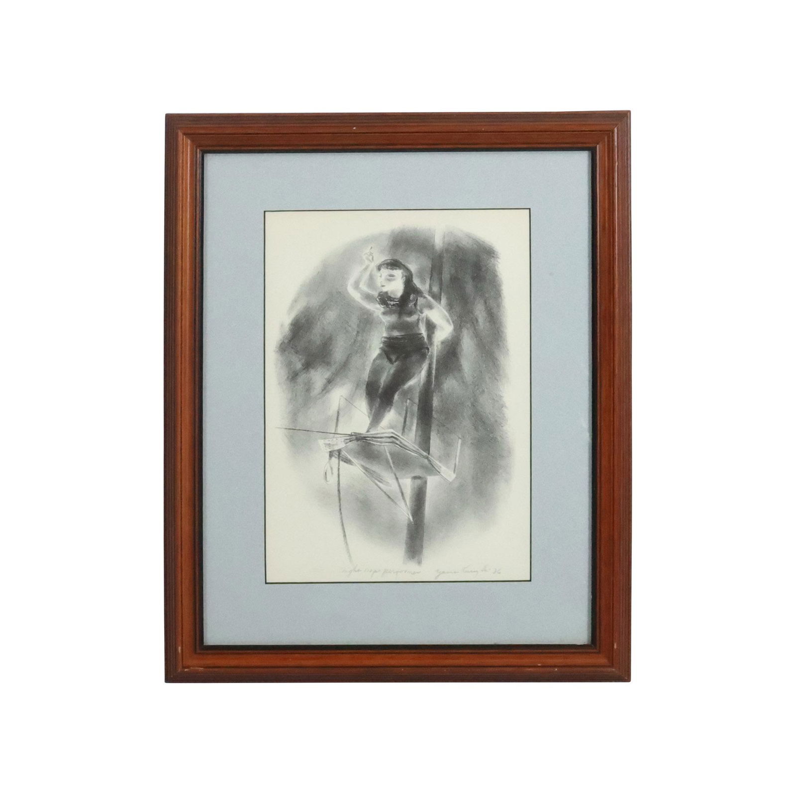 Yasuo Kuniyoshi 1936, Lithograph "Tight Rope Performer" , Framed (1 of 12)