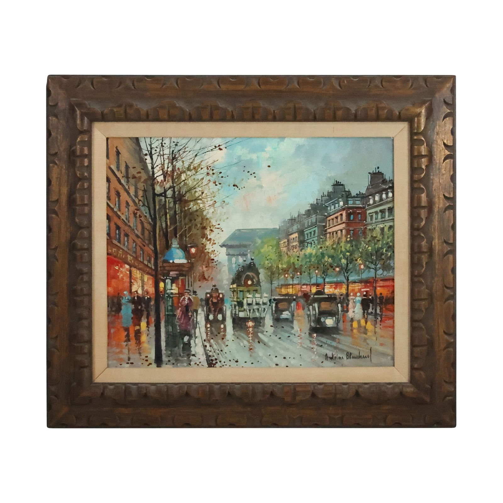 Antoine Blanchard, Oil on Canvas Painting French Street Scene, Signed, Framed, Inventory Number (1 of 15)