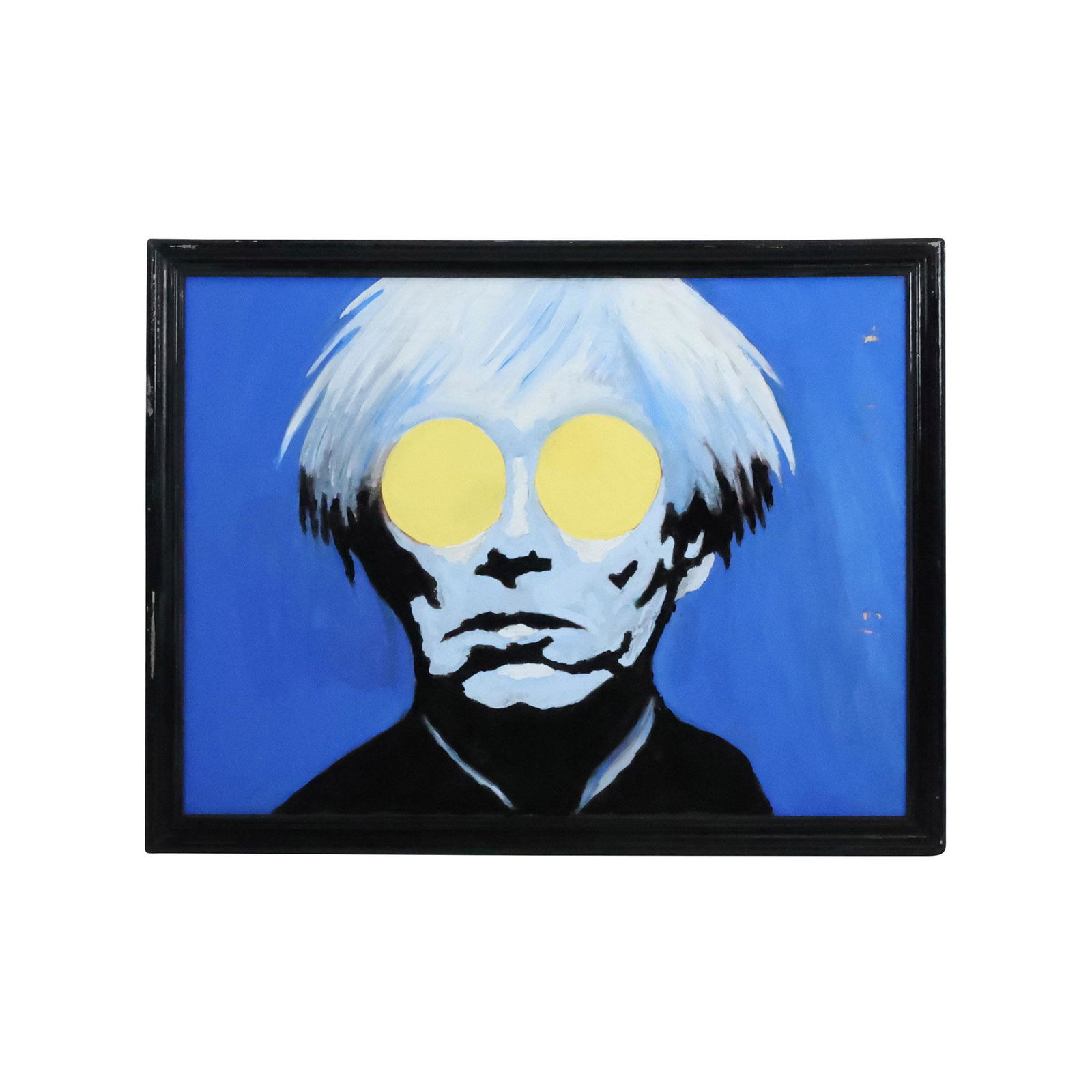 Portrait of ANDY WARHOL Oil on Canvas Painting Signed on Verso: Luke S. (1 of 12)