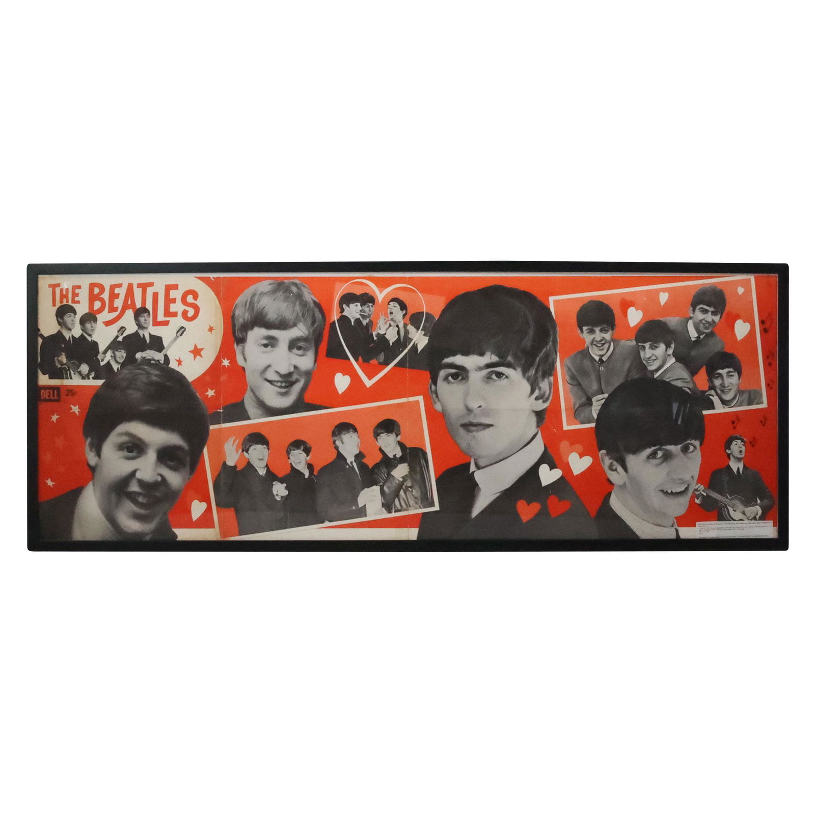 Poster: THE BEATLES Original 1964 Dell Color Banner Poster, Framed (1 of 16)