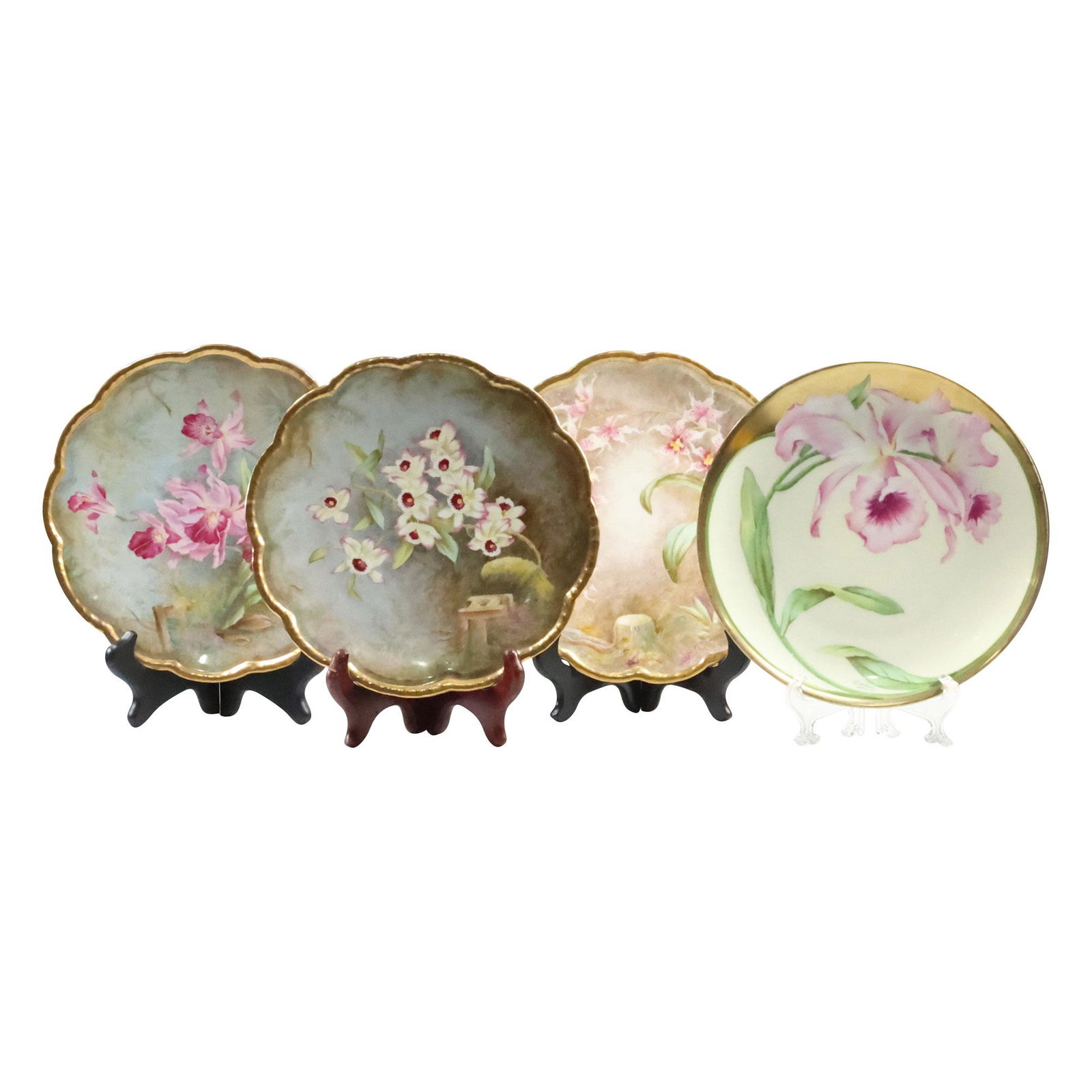 [4] Assorted Victorian Porcelain Hand Painted Florals Cabinet Plates including Cauldon, Bavaria (1 of 19)