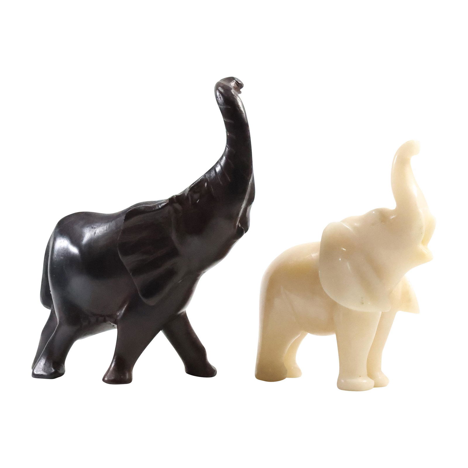 [2] Figurative Elephant Statues Trunks Up for Good Luck, 5.5 & 7 inches heights (1 of 18)