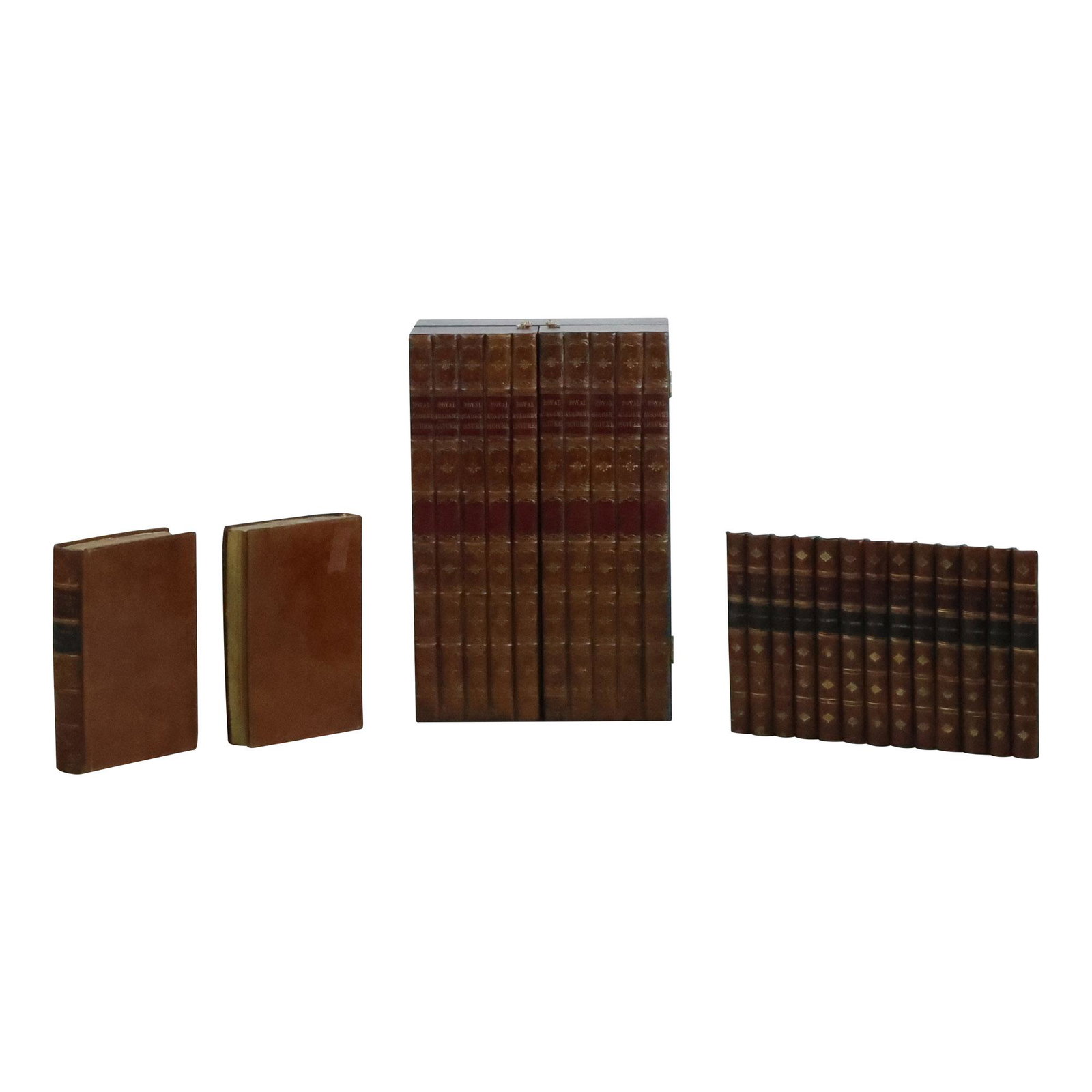 4 Piece Vintage "Library Books" Bookends, Folders Facing and Hinged Cabinet (1 of 19)