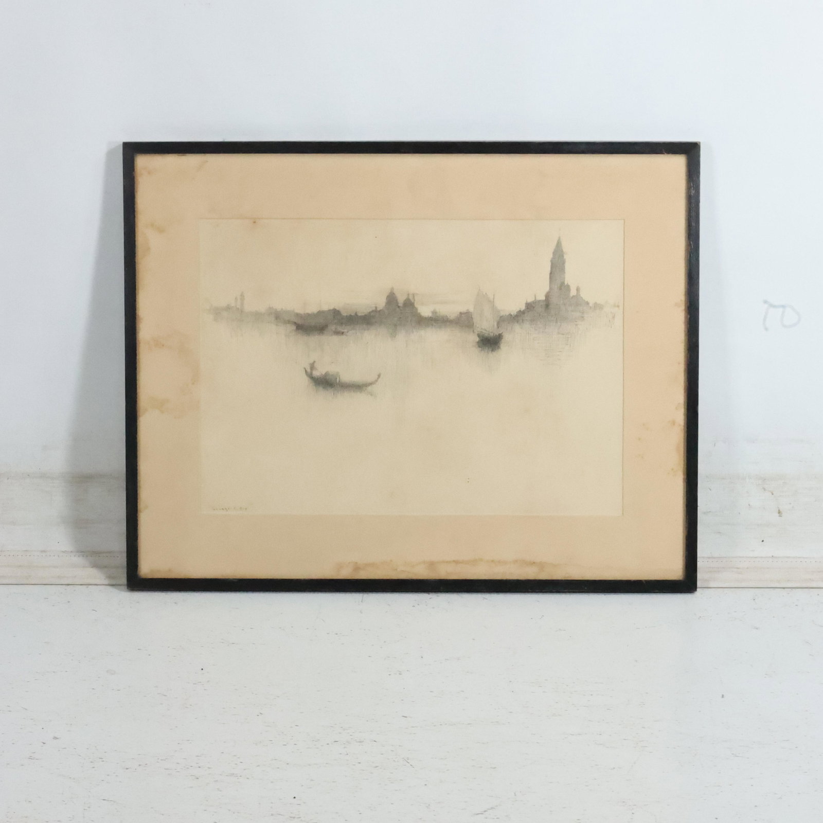 George C Aid, American, Etching Venetian Scene with Board, Signed, Framed (1 of 12)