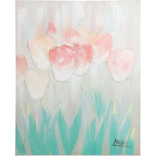 Lee Burr, Signed Pen Name Lee Reynolds, Oil Painting MODERNISM TULIPS: Lee Burr, Signed Pen Name Lee Reynolds, Oil Painting MODERNISM TULIPS. Oil on Canvas Painting. size: 30 x 24. ASKart: Lee Burr Born: 1936Known for: Abstraction, prints (Vanguard Studio and East Park G