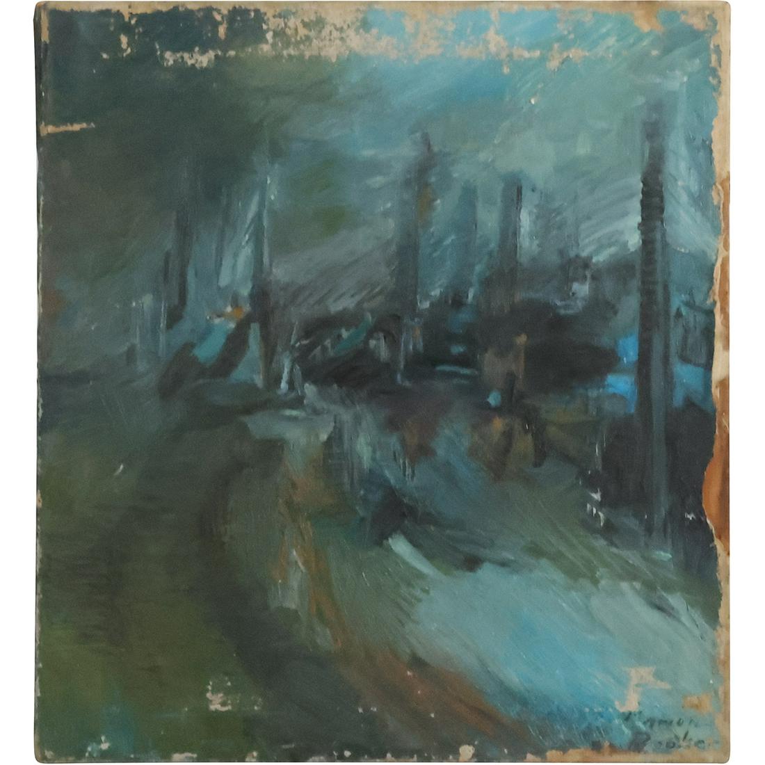Marion Booker 1964, Abstract Oil on Canvas Painting, Needs Restoration (1 of 16)