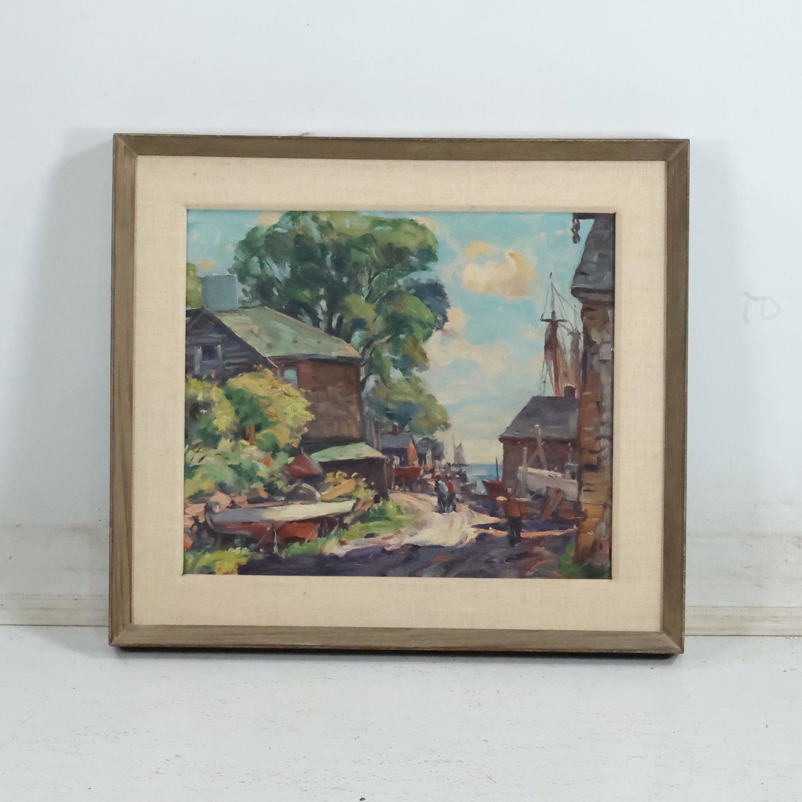 IVAN SUMMERS, Woodstock NY, Vintage Oil on Board Painting "Back Street, Gloucester" (1 of 15)