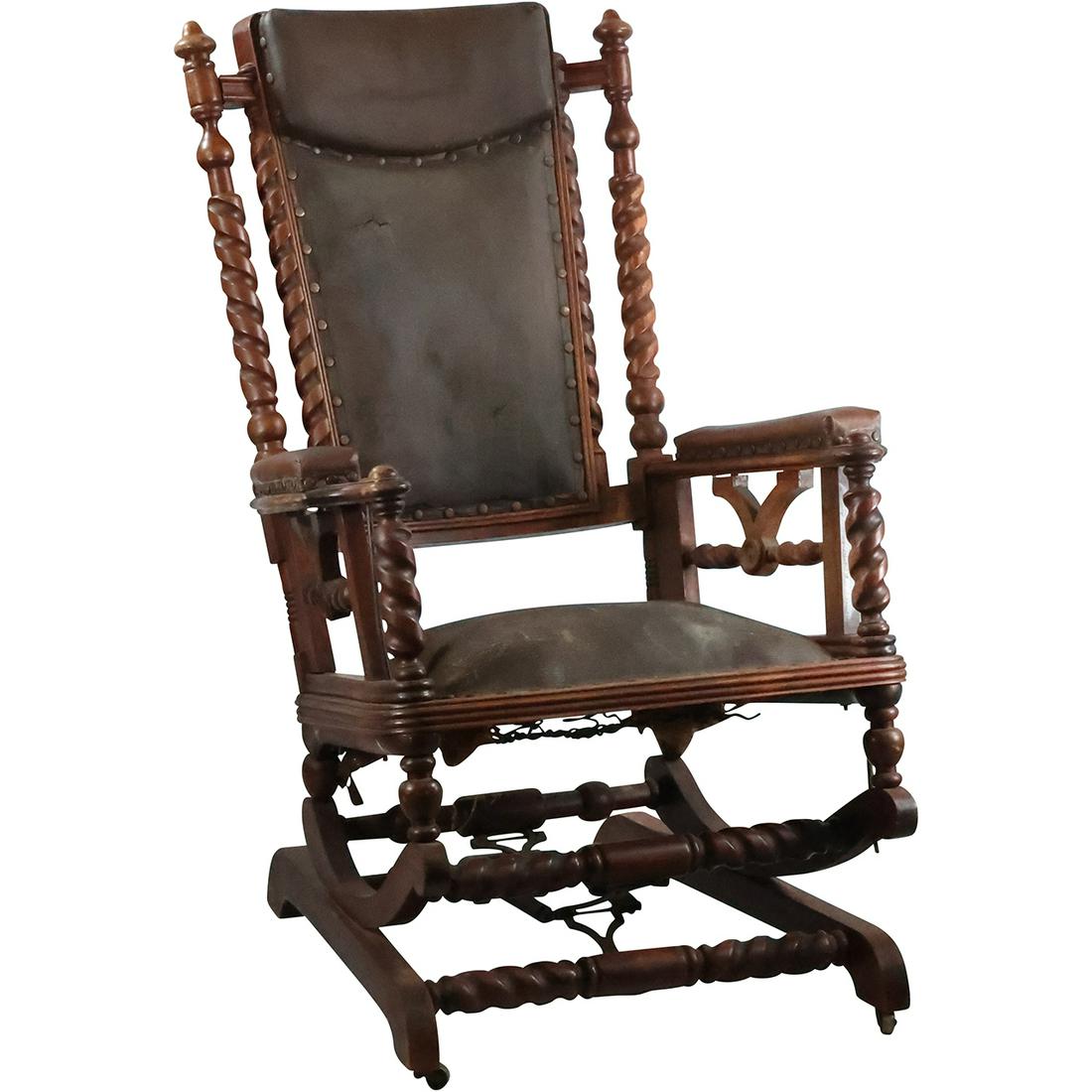 Hunzinger Mahogany Victorian Platform Rocker - Original Found Condition 40.25 inches height (1 of 19)