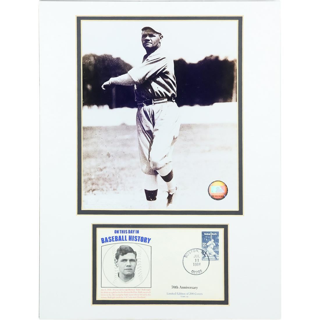 Babe Ruth Photograph Print with 1984 First Day Cover 70th Anniversary (1 of 16)