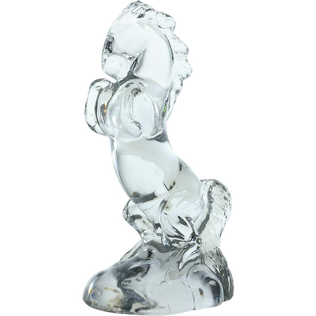 Mid-Century Modern Crystal Glass Rearing Horse Figure Sculpture 10 inches height (1 of 17)