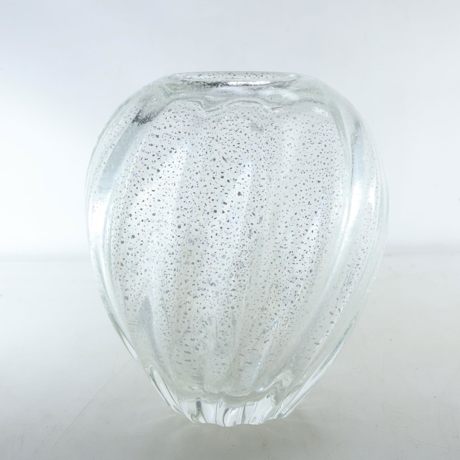 Italian Art Glass Crystal Vase with Speckles 7 inches height (1 of 15)