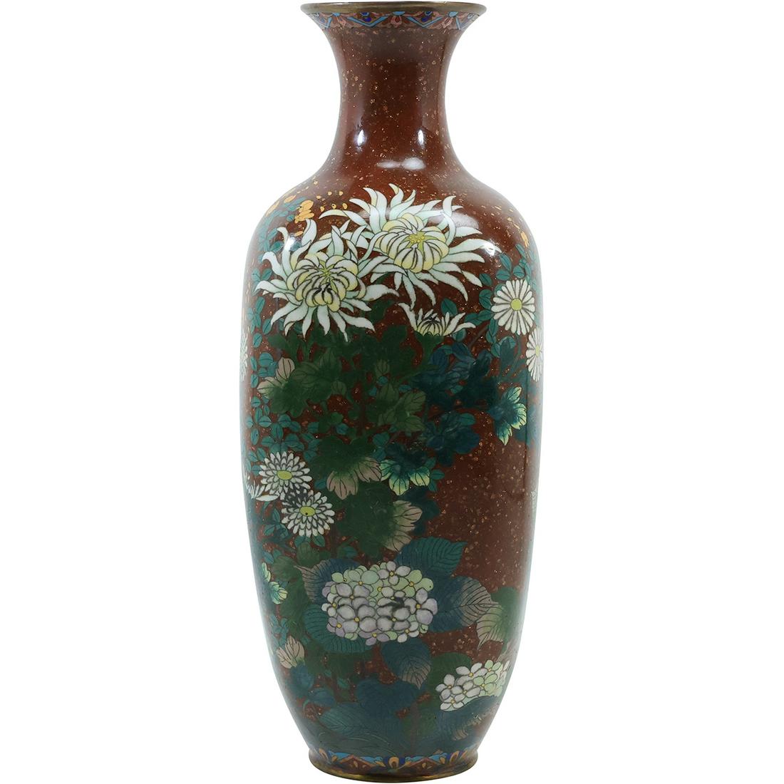 19thC. Japanese Cloisonne Enameled Vase (1 of 17)