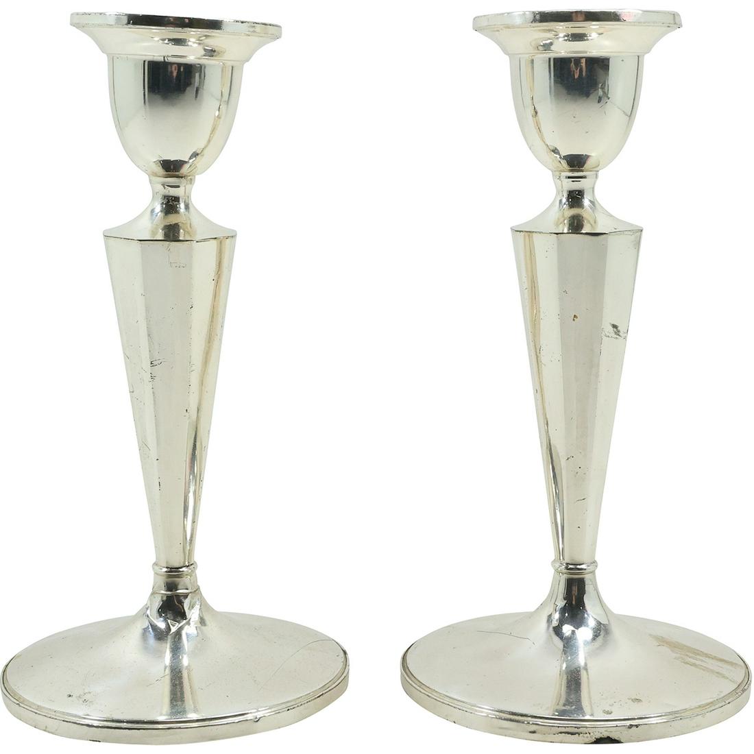 [2] Fisher Sterling Weighted Tall Candlesticks 7.25 inches height (1 of 16)