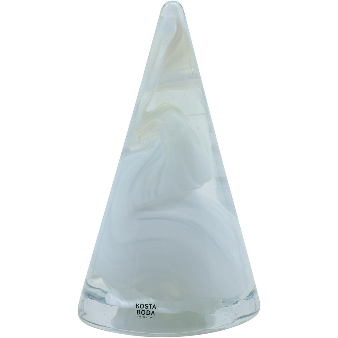 Kosta Boda Atoll White Tree by Anna Ehrner Original Label, 6 inches height: Kosta Boda Atoll White Tree by Anna Ehrner Original Label size: 6 in. x 3.25 in.