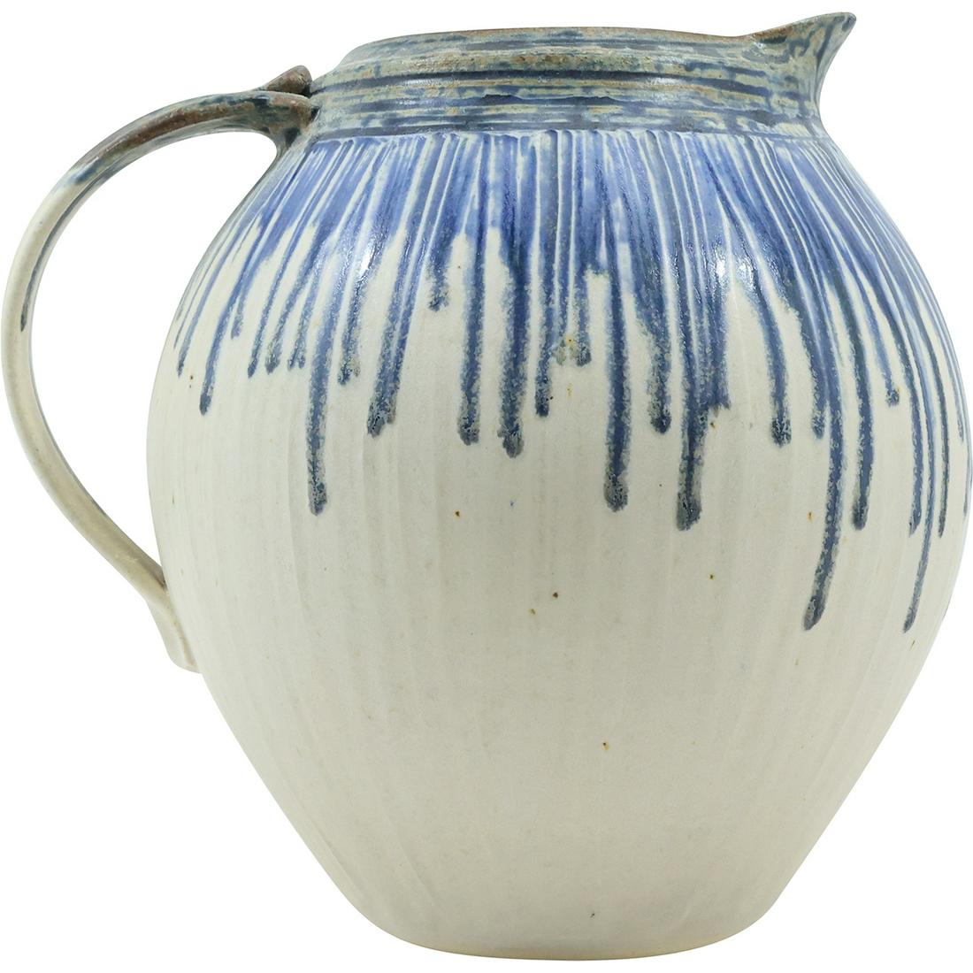 Signed Studio Art Pottery Water Pitcher 8 inches height (1 of 16)