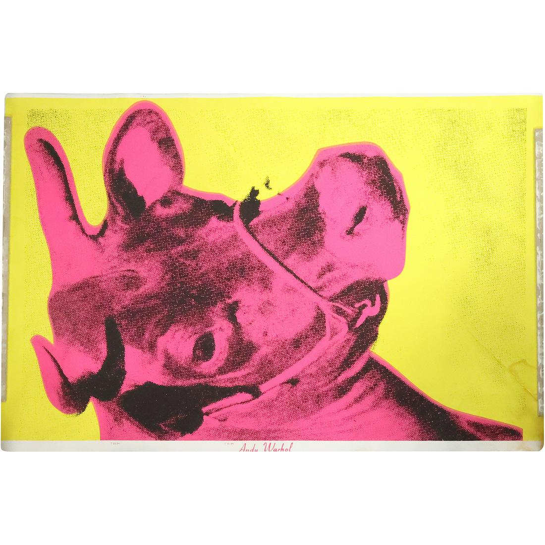ANDY WARHOL Color Lithograph on Paper "Pink Cow" 29 inches by 45 inches (1 of 15)