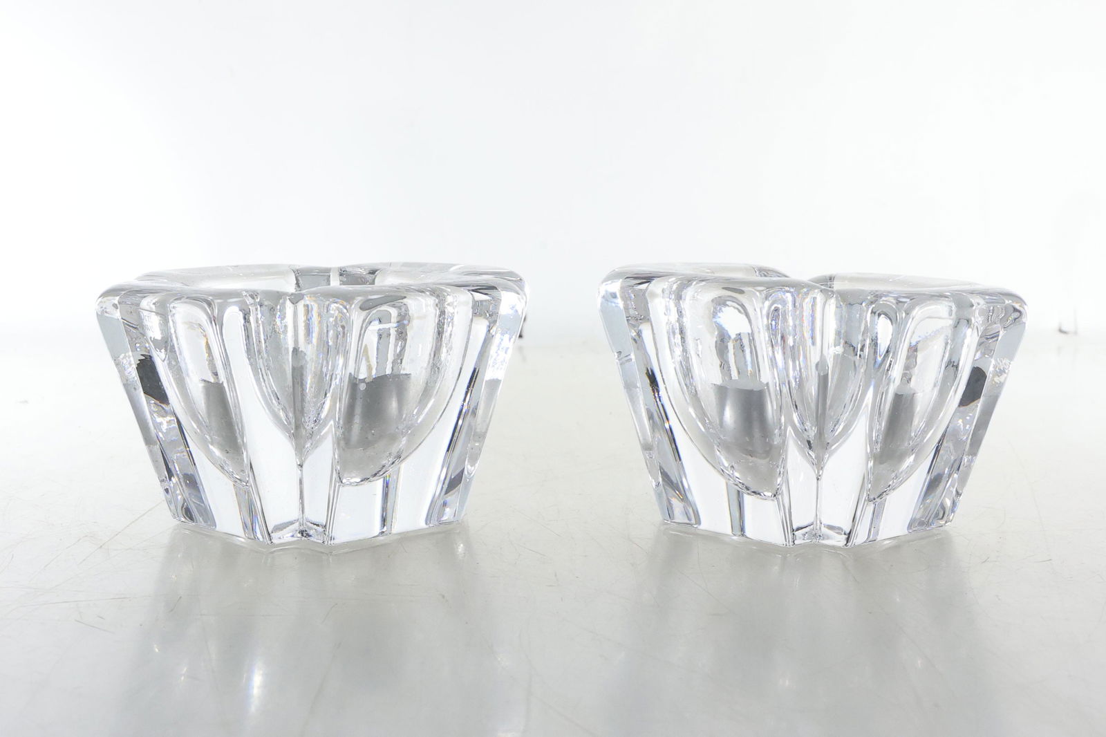 [2] ORREFORS Crystal Glass Candle Lights in Original Boxes with Label 4 inches (1 of 19)