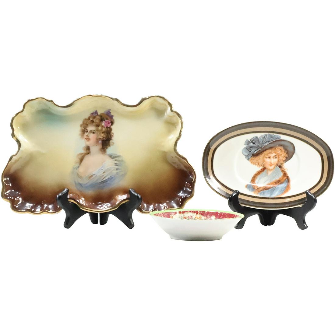 [3] Fine Porcelain Ladies Portrait Plates / Dishes: Sevres, Royal Doulton, Victoria Austria (1 of 16)