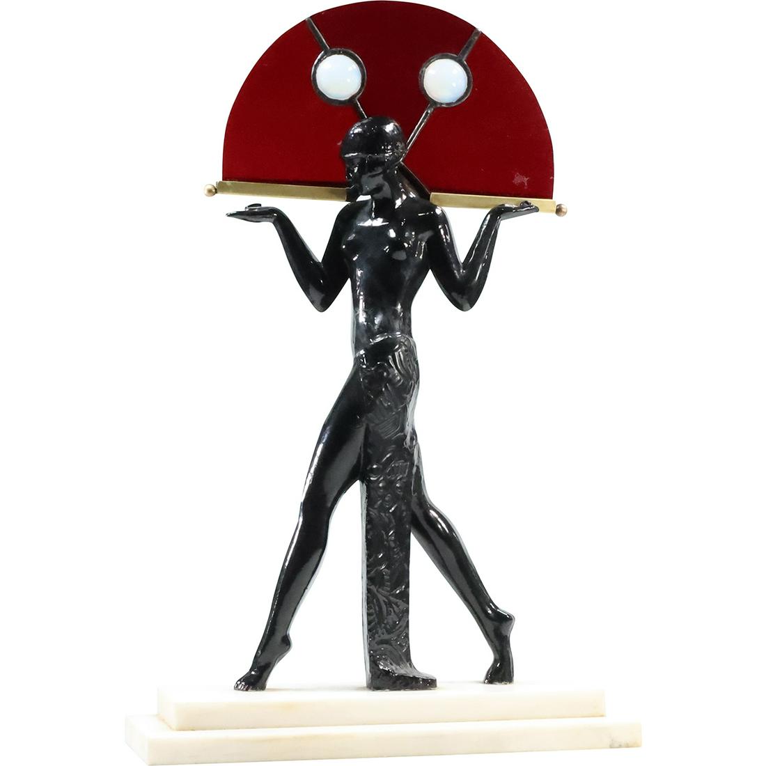 Vintage Art Deco Espana Spanish Dancer with Fan FigureTable Lamp after Raymond Guerbe 20.5 inches h. (1 of 14)