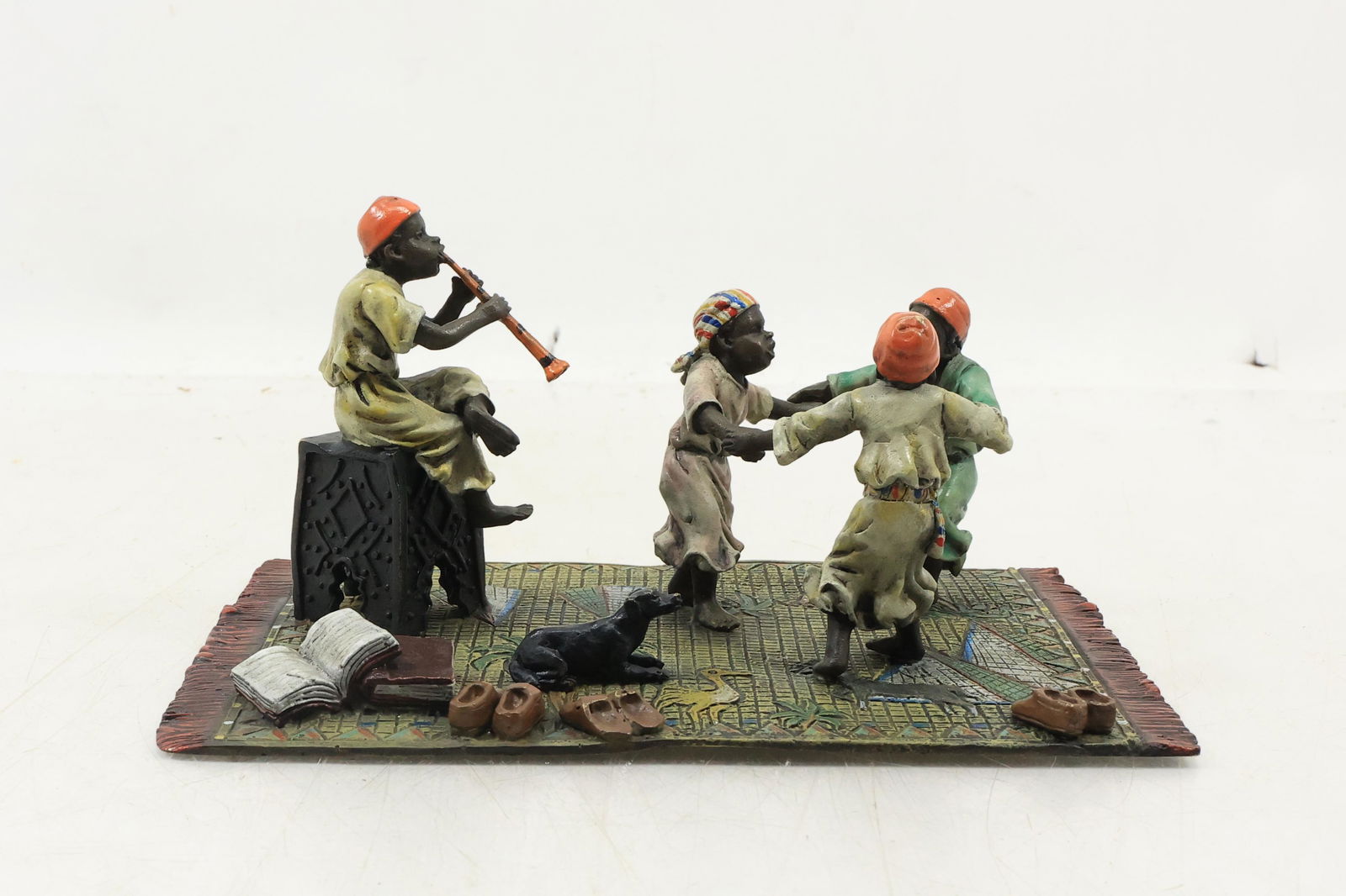after Bergman, Austrian Bronze Mid-Eastern Children Dancing to Flute Player (1 of 20)