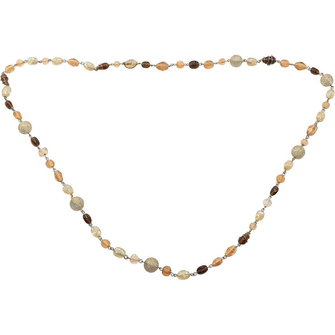 Beautiful Murano Glass Beads Necklace in Box, necklace: 48 in. x 1/2 in. ; box 7 3/4 in. x 5 3/8 in. (1 of 16)