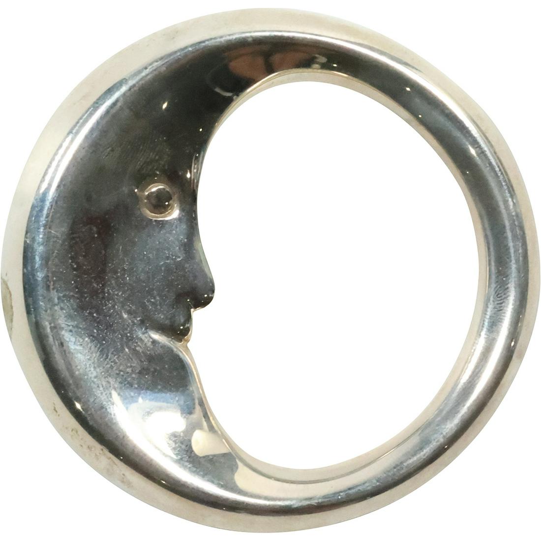 TIFFANY & CO .925 Sterling Silver Moon Rattle in Box, 2 1/2 in diameter: TIFFANY & CO .925 Sterling Silver Moon Rattle in Box, 2 1/2 in diameter