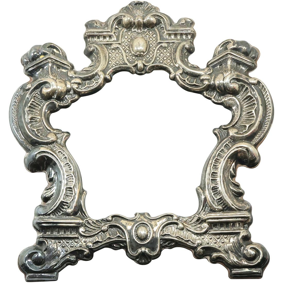 STERLING SILVER Fancy BAROQUE Picture Frame Sterling Over Wood , 15 1/2 inches x 13 inches (1 of 15)