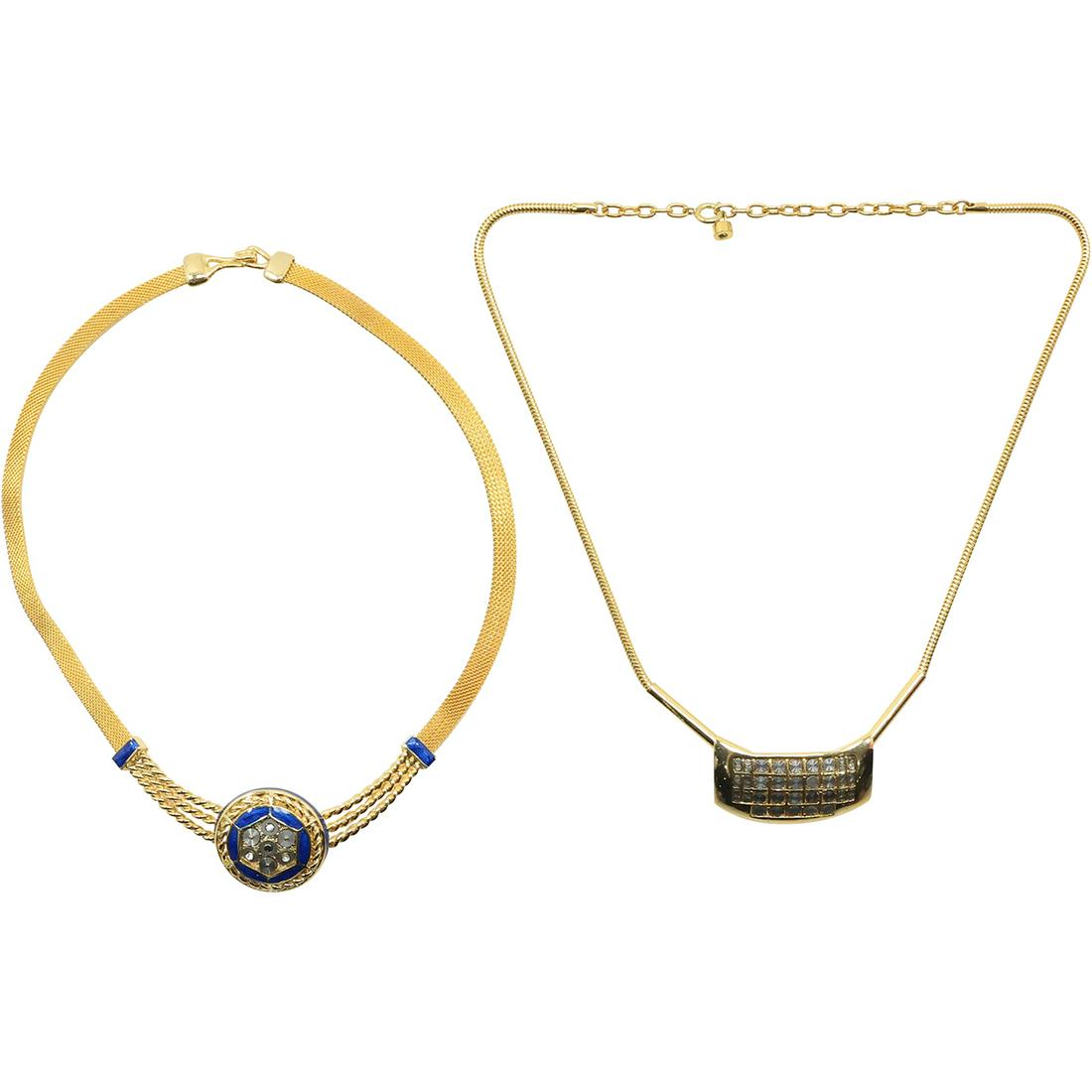 [2] Orene Paris Abalone Choker Necklace Design and Orene Paris Lapis, Abalone Chock Necklace Design: [2] Orene Paris Abalone Choker Necklace Design 18 in. x 1 1/2 in. and Orene Paris Lapis, Abalone Chock Necklace Design 15 in. x 1 3/4 in. .