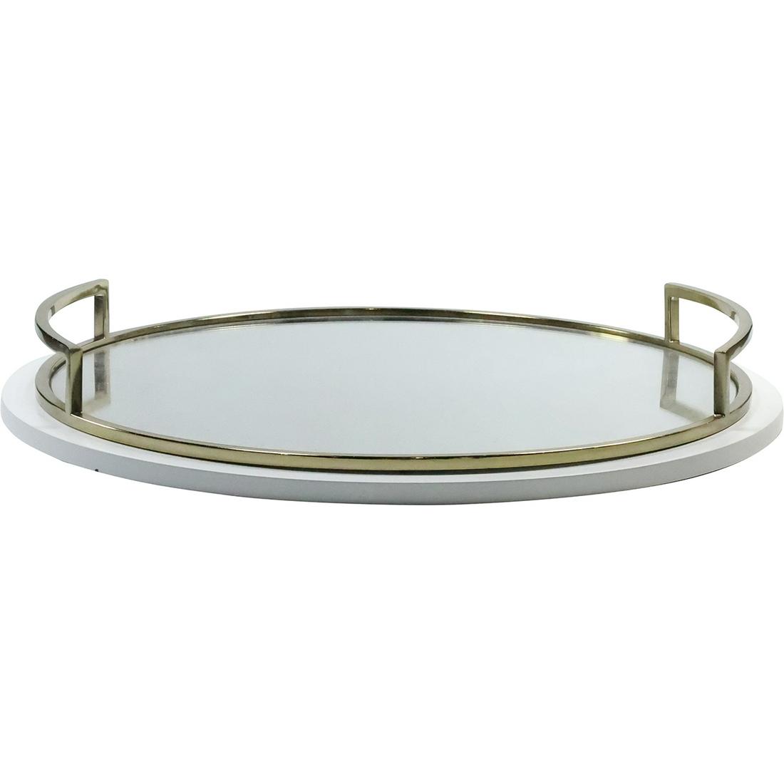Isaac Mizrahi NY Mid-Century Modern Round Serving / Dresser Mirror Tray 18 inches diameter (1 of 11)