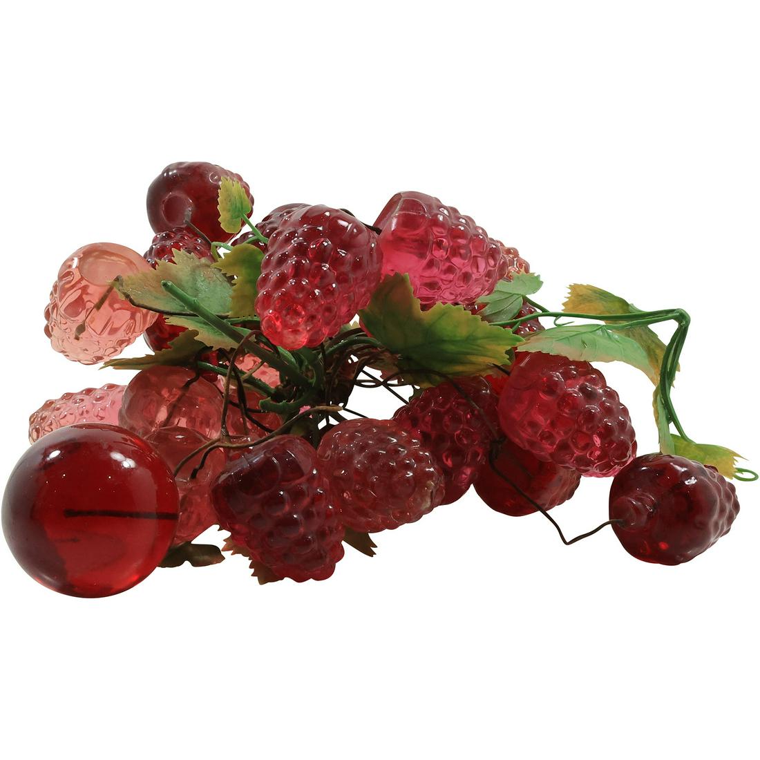 Cluster of Wild Berries, Cranberry Lucite, Vintage, 10 inches length: Cluster of Wild Berries, Cranberry Lucite, Vintage, 10 inches length size: 4.5 in. x 10 in.