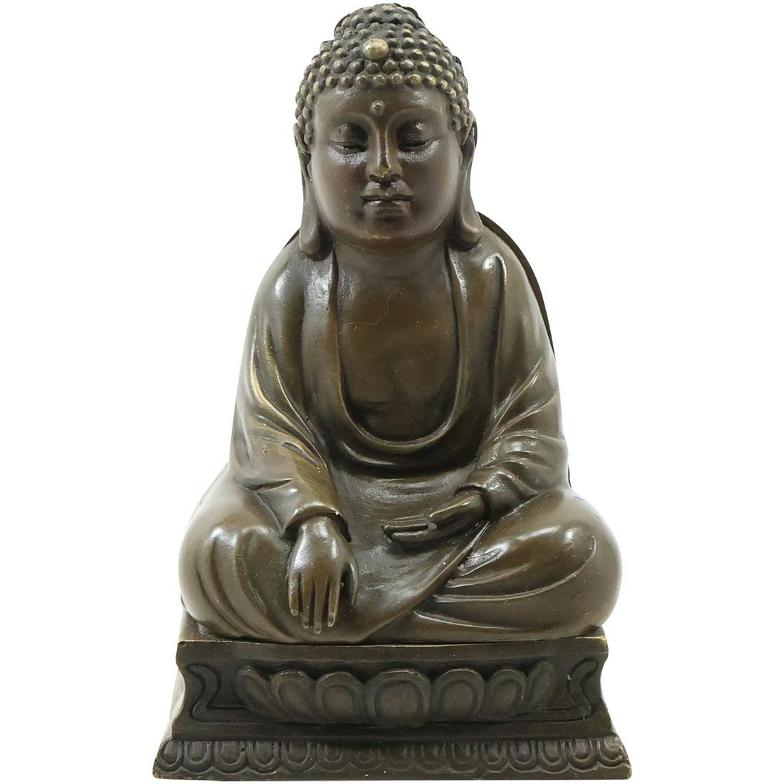 after Bergman Vienna Bronze Buddha Case Opens to Expose Nude Goddess, 5.5 inches height: after Bergman Vienna Bronze Buddha Case Opens to Expose Nude Goddess, 5.5 inches height, Original Patina Finish, Bears Signature. size: 5.5 in. x 3.25 in.