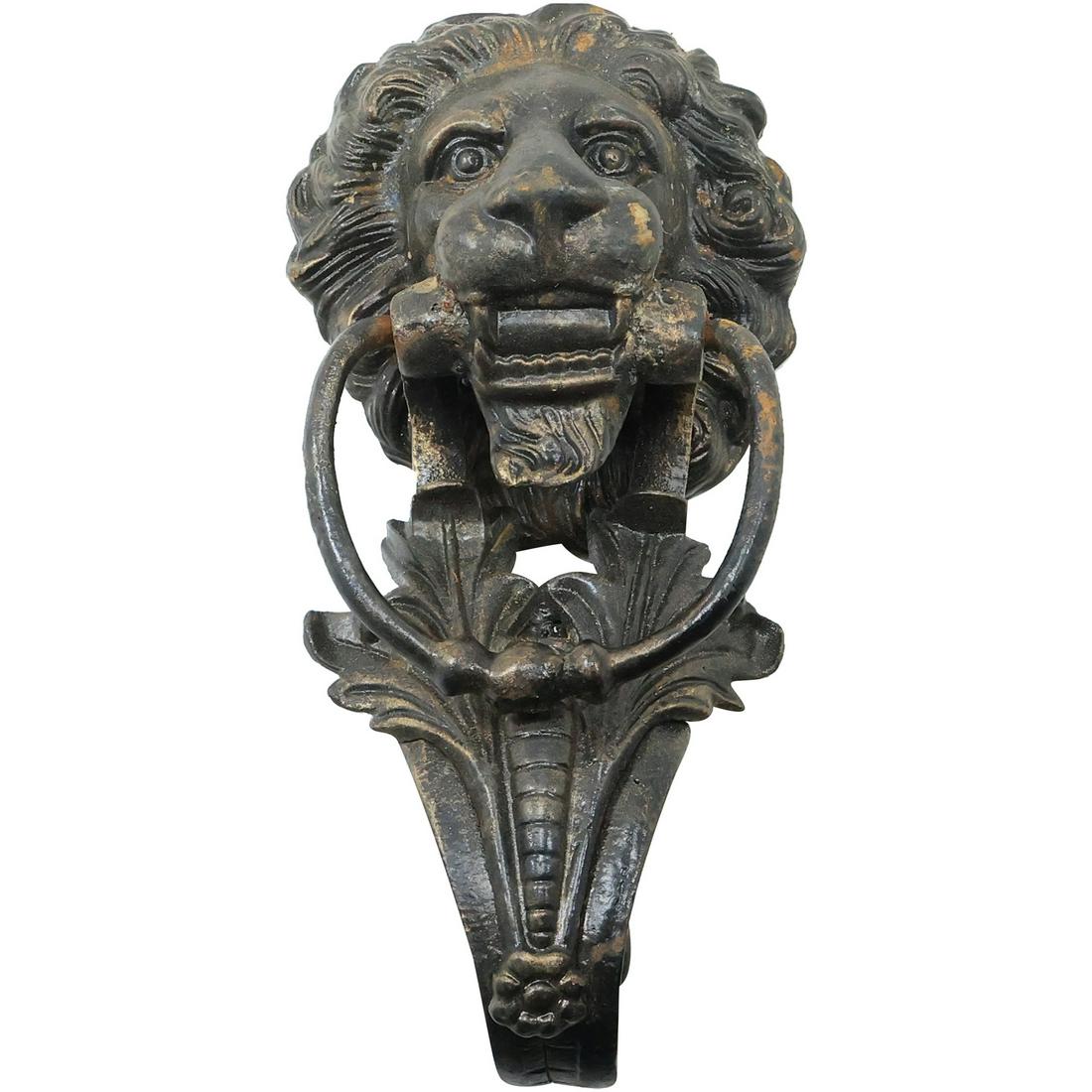 Large Cast Iron Lion Head Door Knocker 15 inches length (1 of 17)