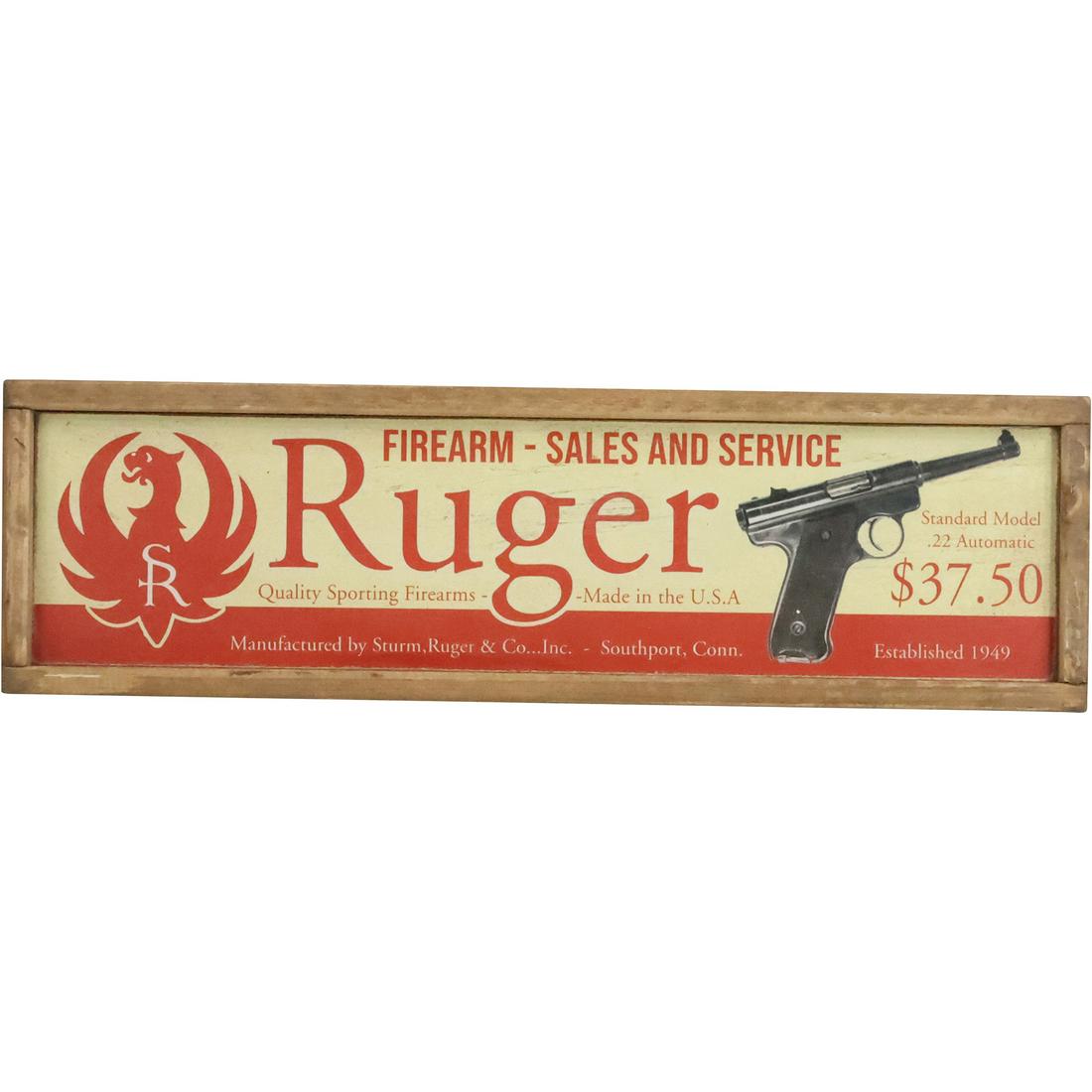Novelty Printed Wood Sign Ruger Firearm Sales And Service 25.5 Inches Length Auction