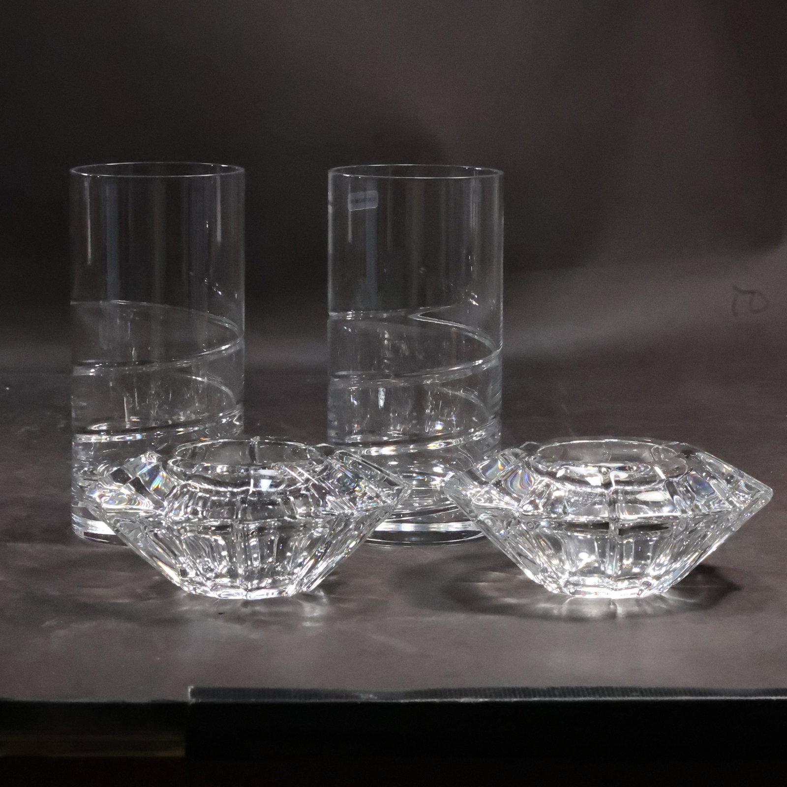 [4] Two ORREFORS Drinking Glasses in Box & Two ORREFORS Candle Holders in Box (1 of 13)