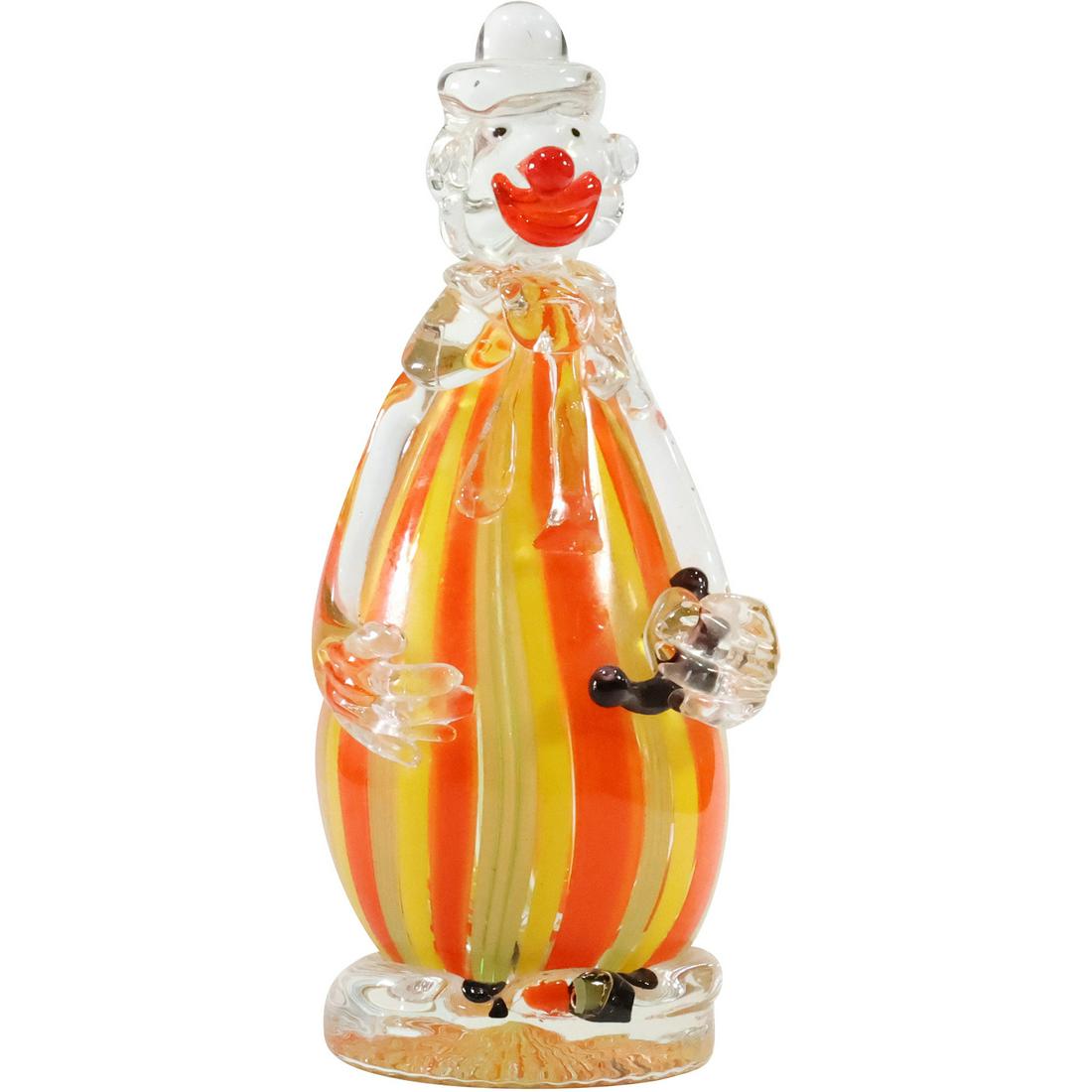 Murano Colored Art Glass Clown Statue Sculpture 8.5 inches height (1 of 10)