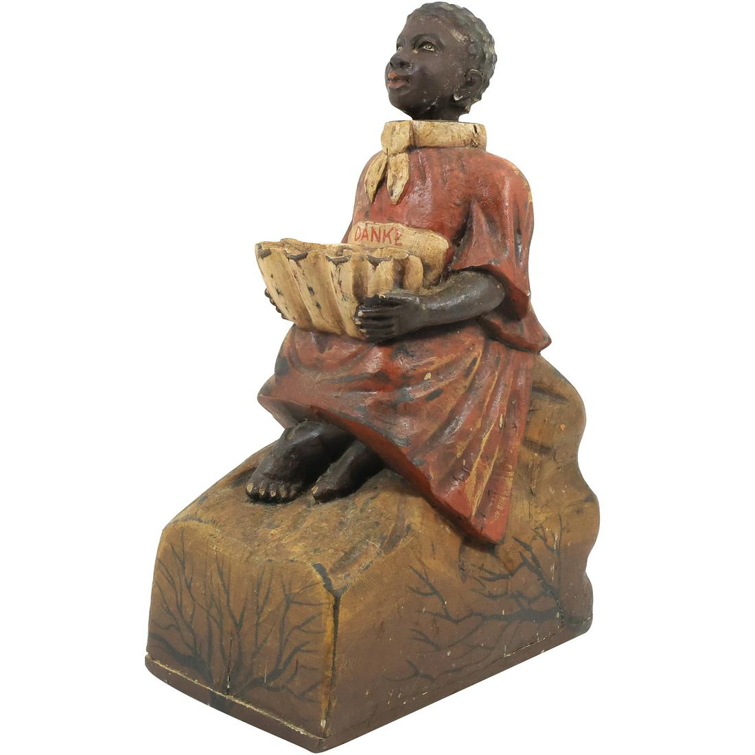 19th C. Antique Missionary Coin Money Box African American Nodder Figure - Original Paint (1 of 17)