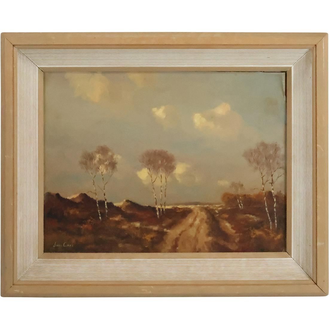 Pieter Ten Cate, 1868-1937 Netherlands, Oil Painting Rural Landscape with Trees, Dirt Road (1 of 11)