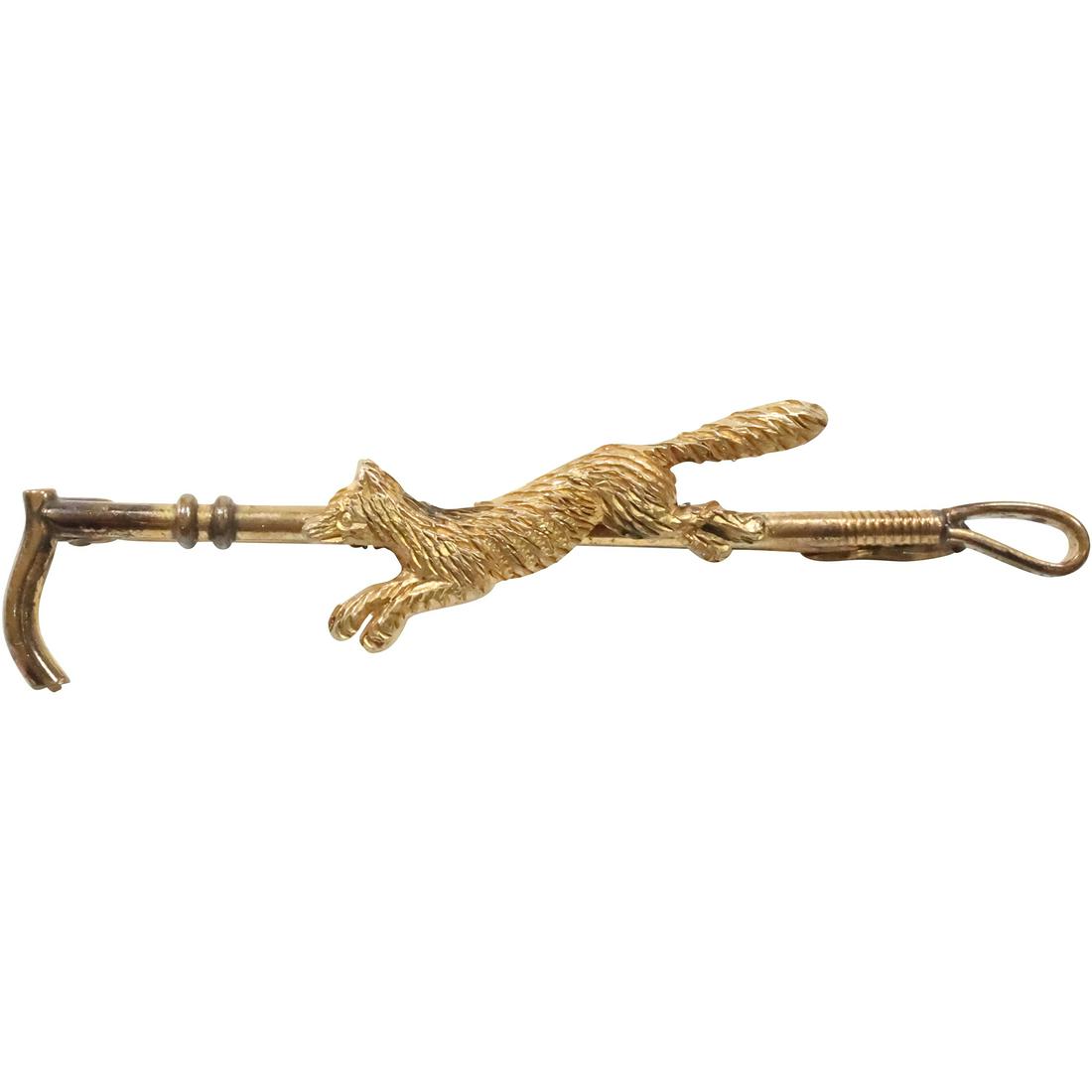 Tests 10K GOLD "Fox" Bar Pin marked Rolled Gold, 2 in. x 1/4 in., Weighs 1.9 dwt (1 of 16)