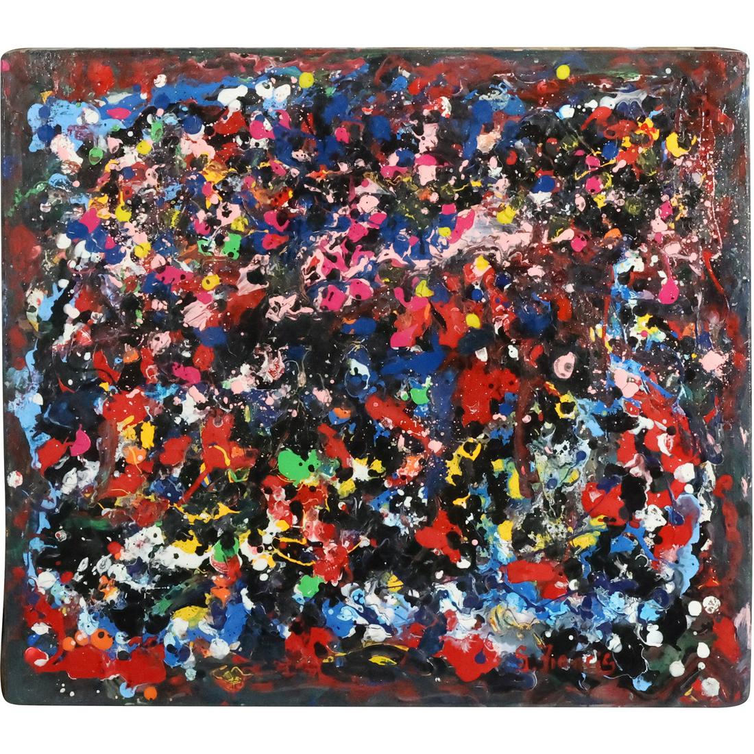 Sam Francis, [1923-1994], Signed S Francis, Oil on Canvas Painting ABSTRACT Colorful (1 of 20)
