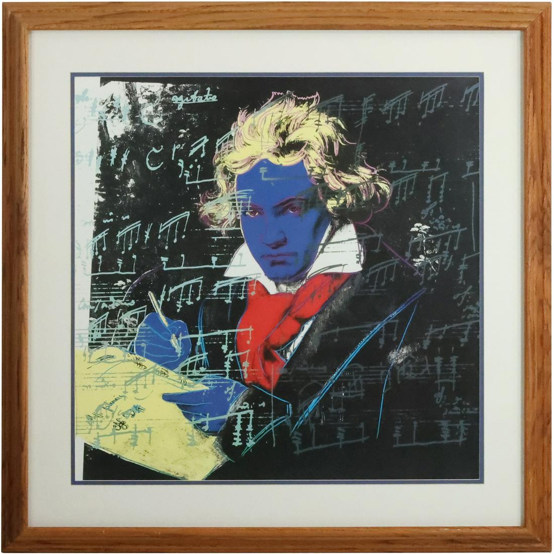 ANDY WARHOL "Beethoven" Colored Lithography Print Framed (1 of 20)