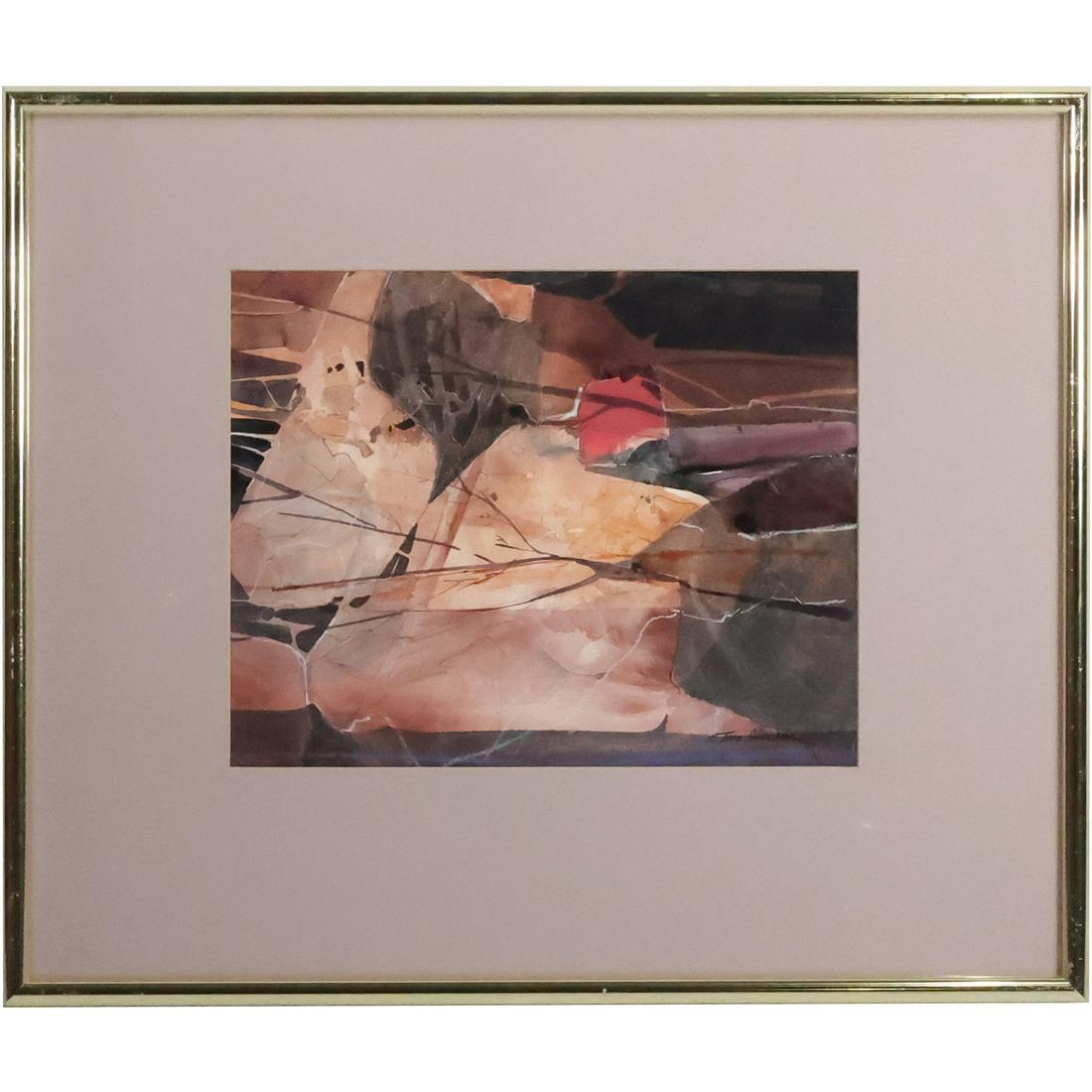 Tom Anderson, Mixed Media Collage Painting, Abstract Landscape, Signed, Framed (1 of 20)