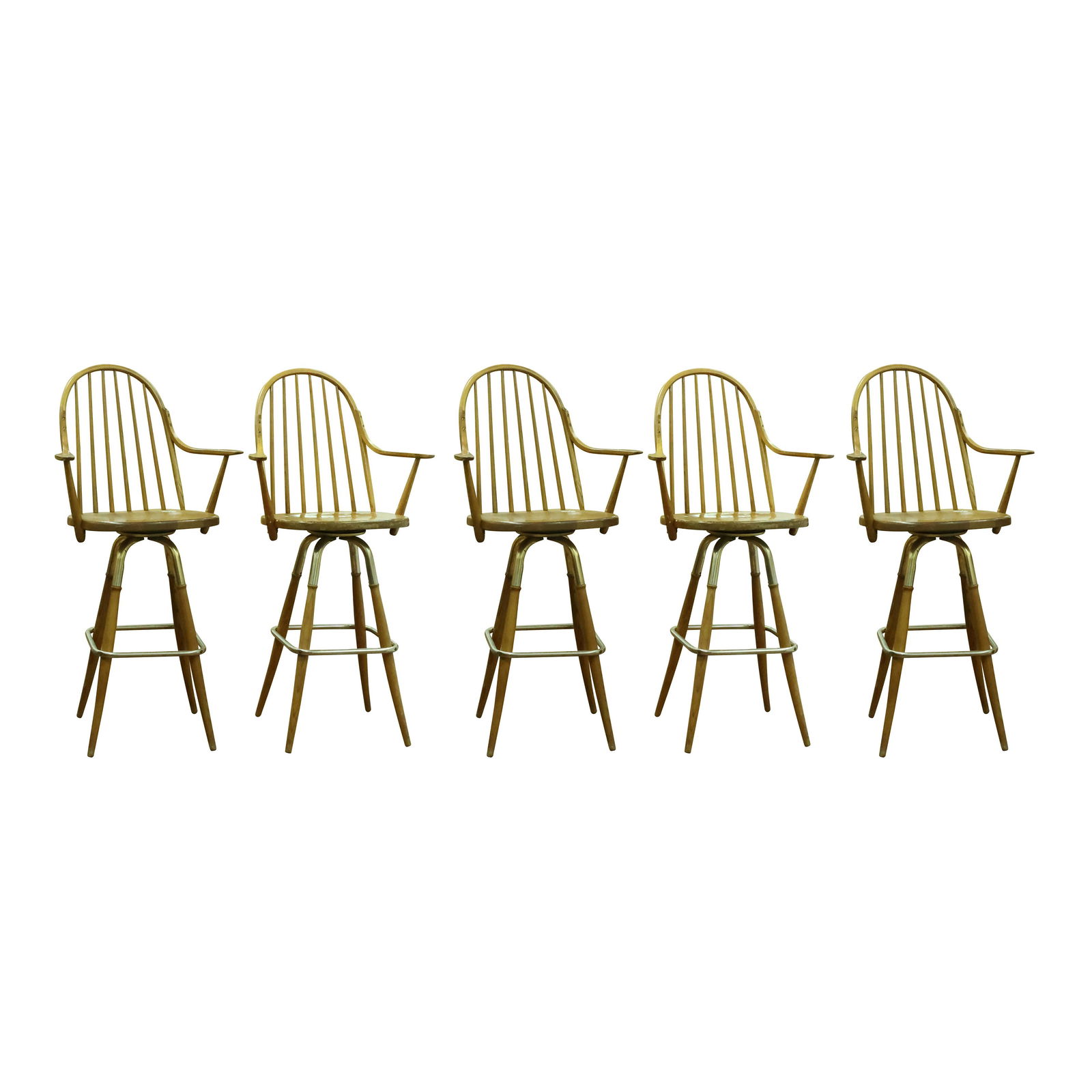 [5] Oak Bentwood Windsor Style Bar Stools 49.25 in. height (1 of 20)